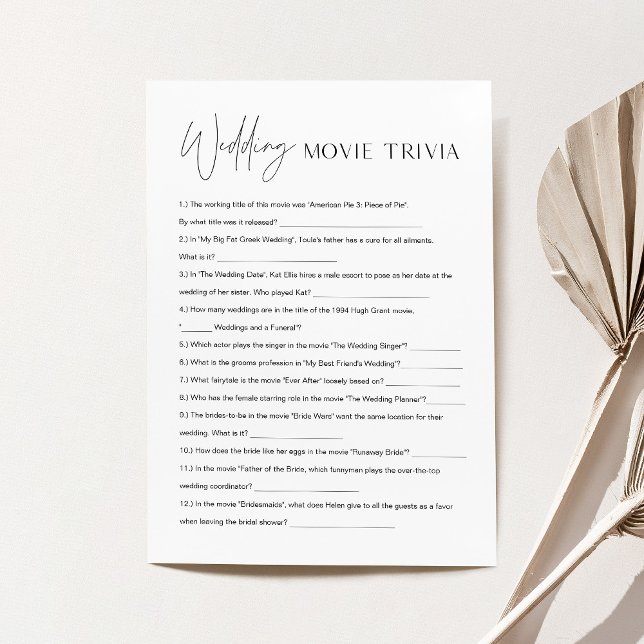 HARLOW Movie Trivia Bridal Shower Game Card (Creator Uploaded)