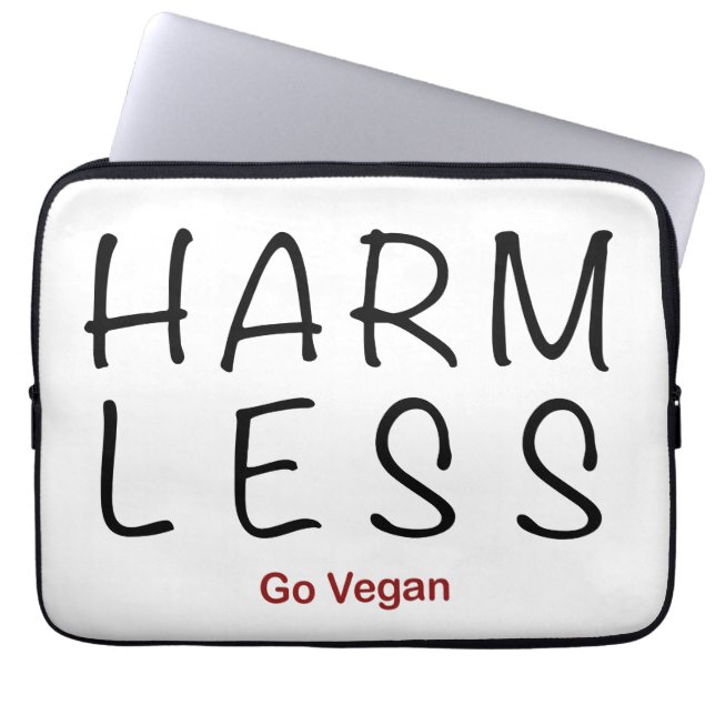 Harm Less - Go Vegan Laptop Sleeve (Front)