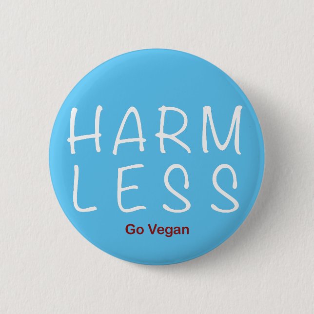 Harm Less - Go Vegan (Light Version) 2 Inch Round Button (Front)