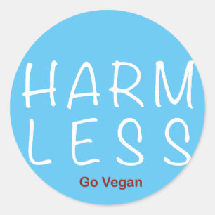 Harm Less - Go Vegan (Light Version) Classic Round Sticker
