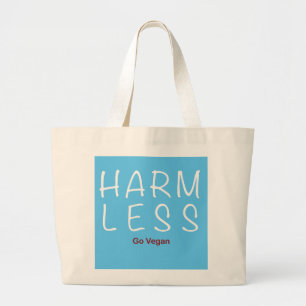 Harm Less - Go Vegan (Light Version) Large Tote Bag