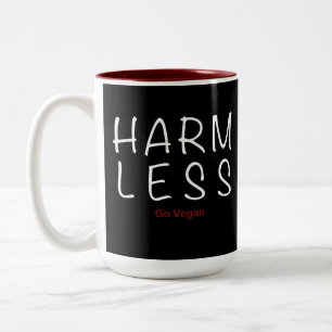 Harm Less - Go Vegan (Light Version) Two-Tone Coffee Mug