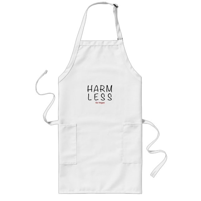 Harm Less - Go Vegan Long Apron (Front)