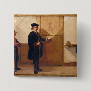 Harmensz van Rijn Rembrandt (1606-69) Knocking on 2 Inch Square Button
