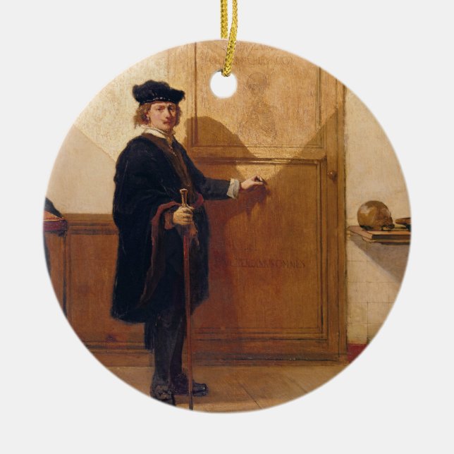 Harmensz van Rijn Rembrandt (1606-69) Knocking on Ceramic Ornament (Front)