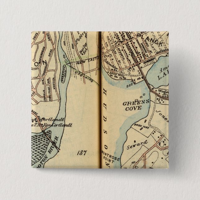 Harmon Park, New York 2 Inch Square Button (Front)