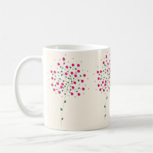 Harmonic Botanical Art with Roses and Leaves Coffee Mug