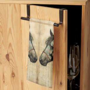 Harmonic Equine scribbled Accents Kitchen Towel