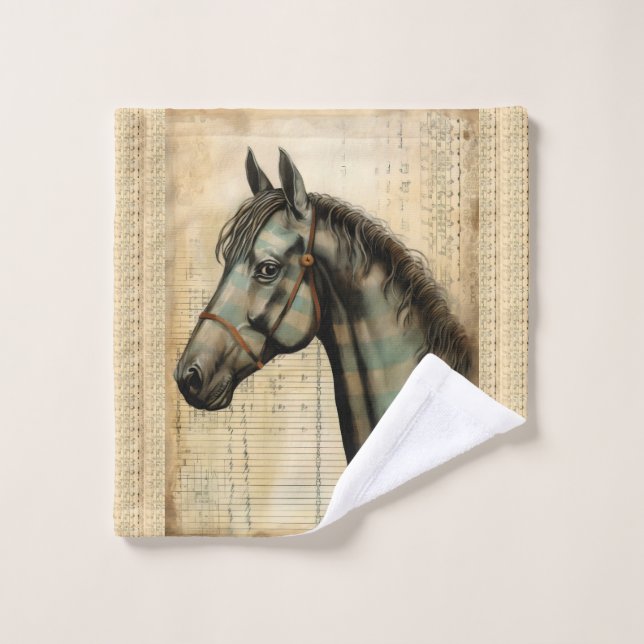 Harmonic Equine scribbled Accents Wash Cloth (Wash Cloth)