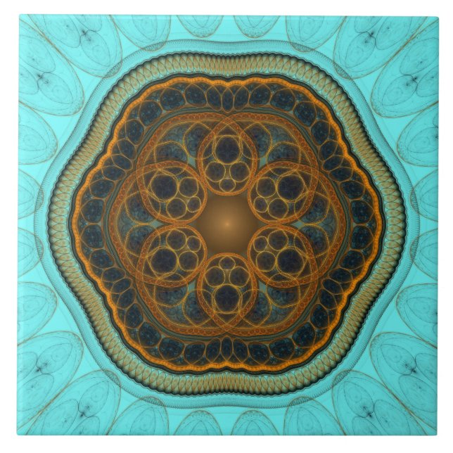 Harmonic fractal mandala tile (Front)