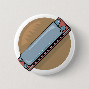 harmonica 2 inch round button