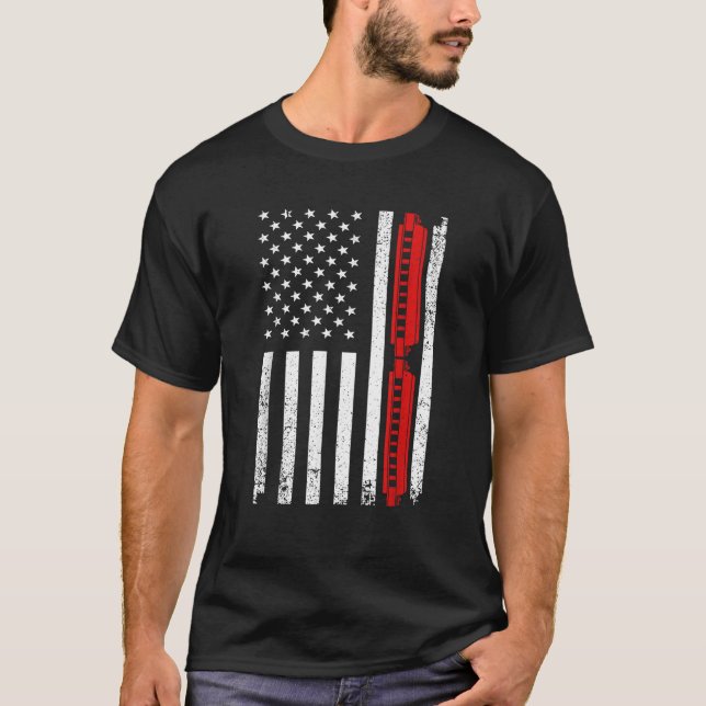 Harmonica Art For Men Women Harmonicist Blues Musi T-Shirt (Front)