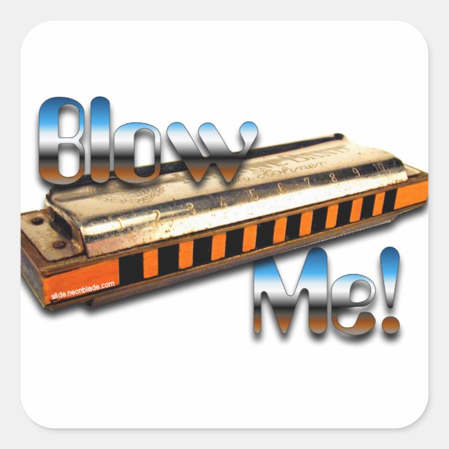 Harmonica - Blow me sticker (Front)