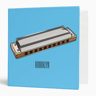 Harmonica cartoon illustration binder