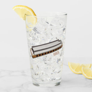 Harmonica cartoon illustration glass