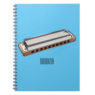 Harmonica cartoon illustration notebook