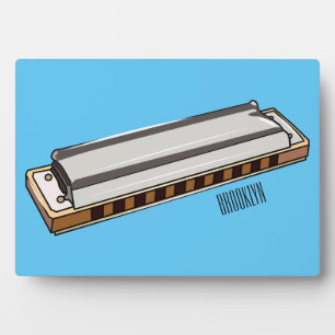 Harmonica cartoon illustration plaque