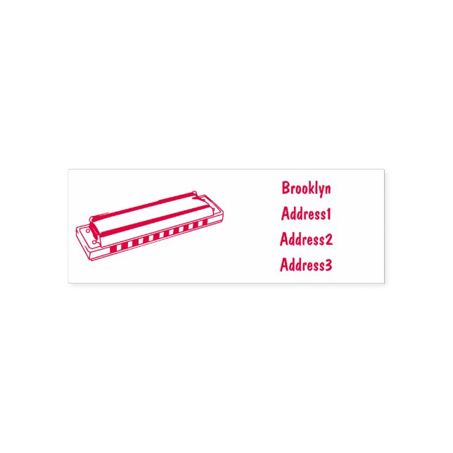 Harmonica cartoon illustration self-inking stamp (Design)