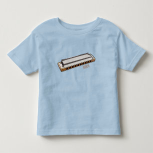 Harmonica cartoon illustration toddler t-shirt