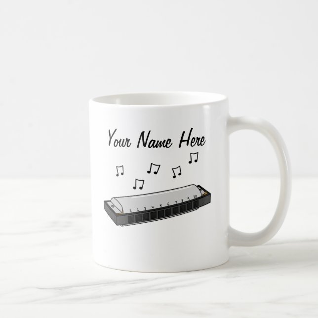 Harmonica Custom Mug Harp Player Musician Gift (Right)