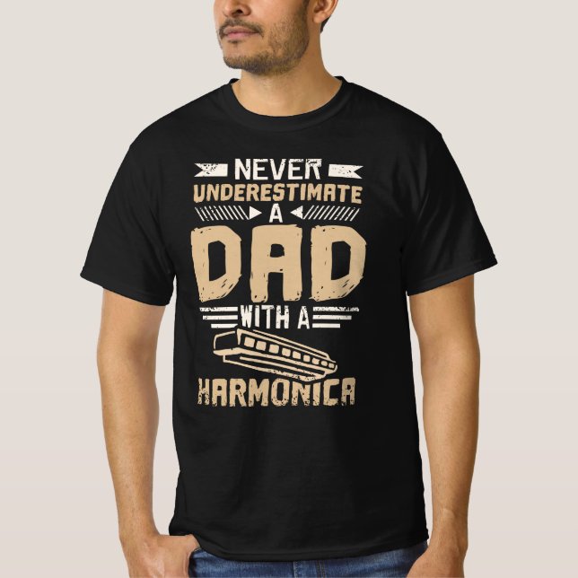 Harmonica Dad T-Shirt (Front)