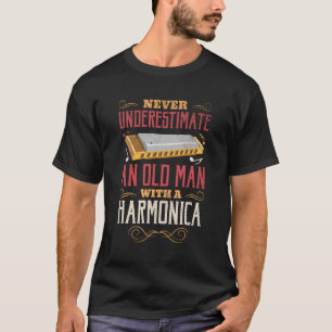 Harmonica Funny Vintage Retro Harmonica Player Gif T-Shirt