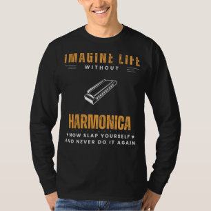Harmonica Hilarity: Slap Yourself & Harmonize with T-Shirt