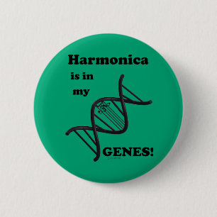 Harmonica Is In My Genes 2 Inch Round Button