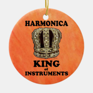Harmonica King of Instruments Ceramic Ornament
