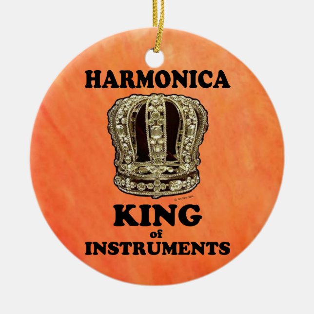 Harmonica King of Instruments Ceramic Ornament (Front)