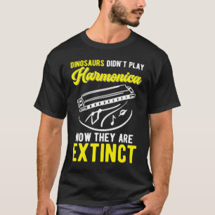 Harmonica Player Dinosaur Joke Harmonicist T-Shirt