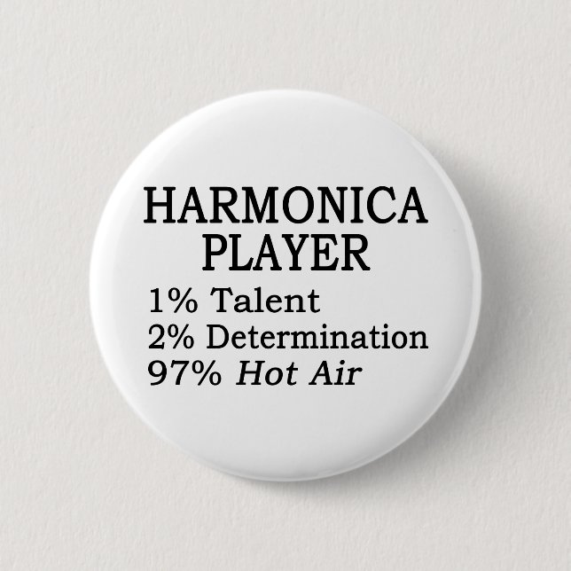 Harmonica Player Hot Air 2 Inch Round Button (Front)