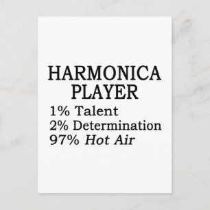 Harmonica Player Hot Air Postcard