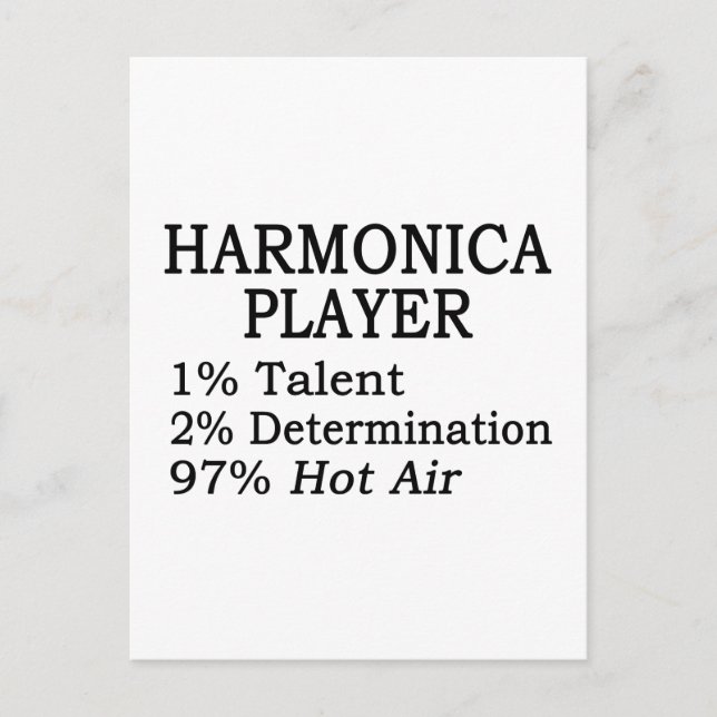Harmonica Player Hot Air Postcard (Front)