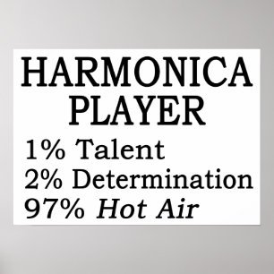 Harmonica Player Hot Air Poster