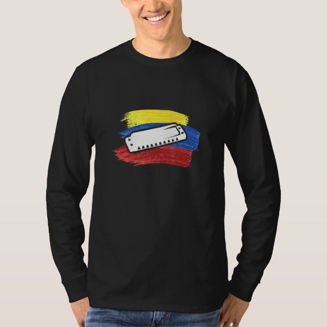 Harmonica Retro Vintage Instrument T-Shirt (Front)