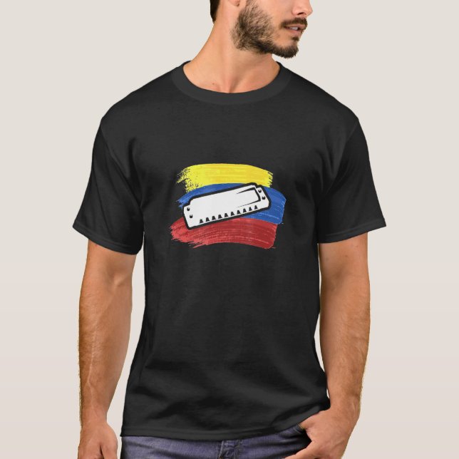 Harmonica Retro Vintage Instrument T-Shirt (Front)