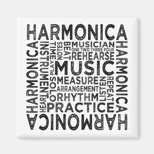 Harmonica Typography Magnet