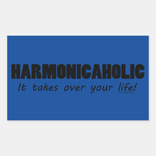 Harmonicaholic Life Rectangular Sticker