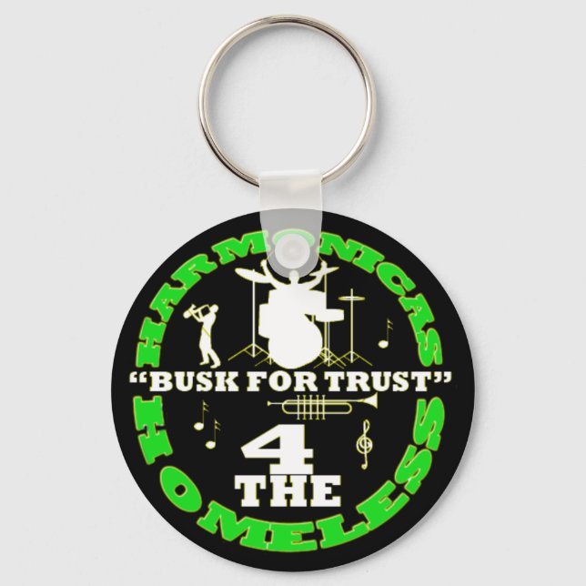 Harmonicas for the Homeless Keychain (Front)
