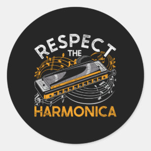 Harmonicist Respect The Harmonica Classic Round Sticker