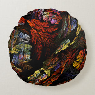 Harmonie des couleurs Coussin Abstrait Art Round