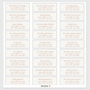HARMONIE Étiquettes de adresse invités Terracott