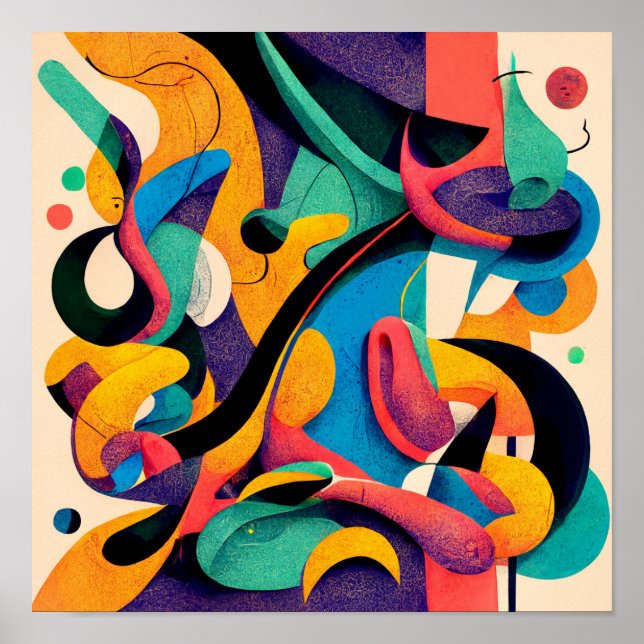 "Harmonie géométrique" - Poster d'Art numérique Ab (Devant)