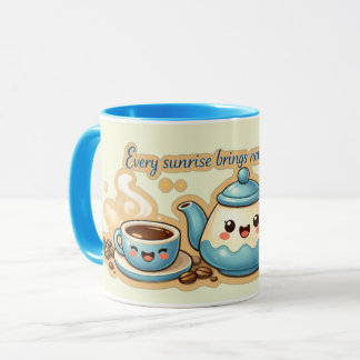 Harmonie matinale bleue | Tasse d'inspiration au l