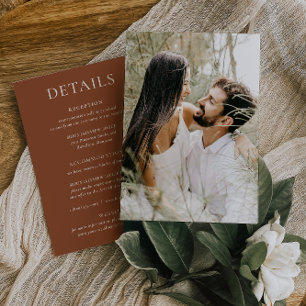 HARMONIE   Terracotta Mariage Détails Carte photo
