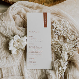 HARMONIE Terracotta Moderne Mariage Menu Place Car