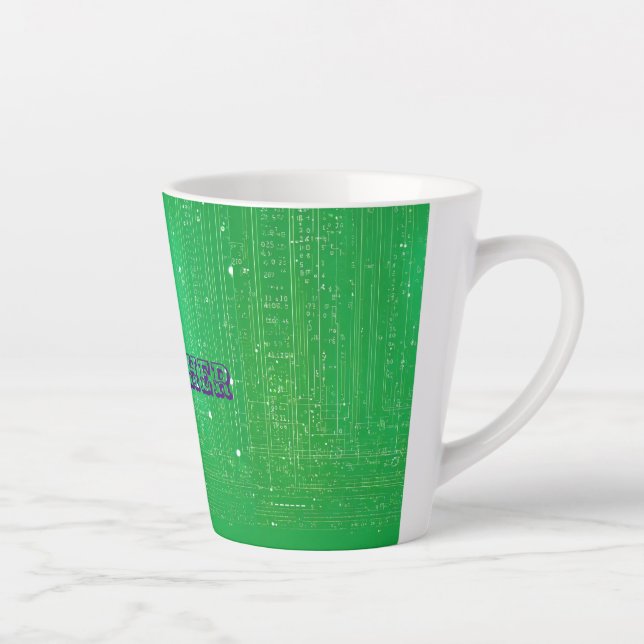 Harmonie verte : Ensemble Texte Latte Mug avec Des (Droite)