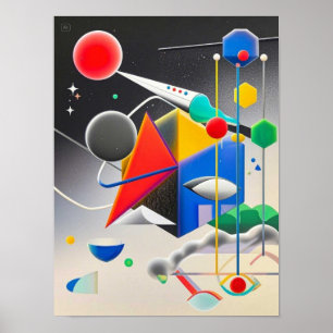 Harmonious blend of textures, gradients poster