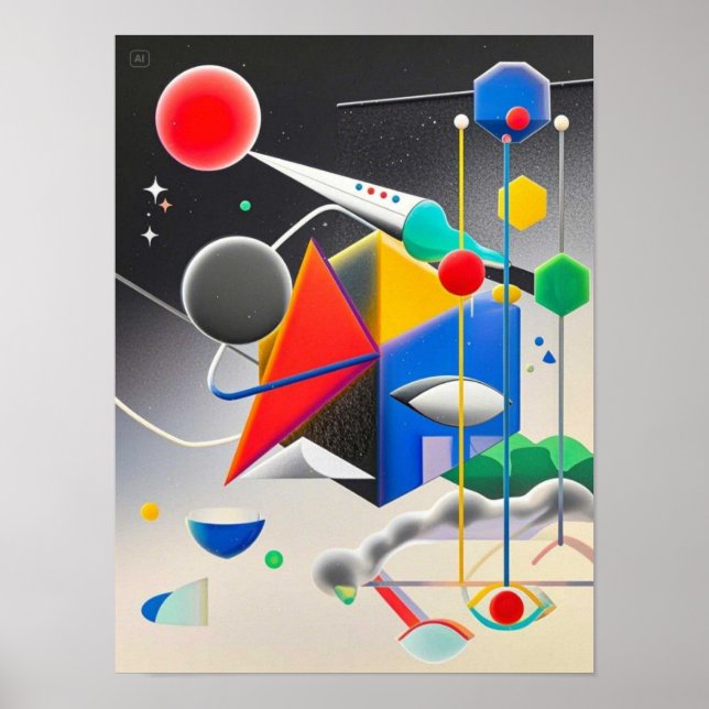 Harmonious blend of textures, gradients poster (Front)